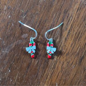 Christmas candy cane earrings
